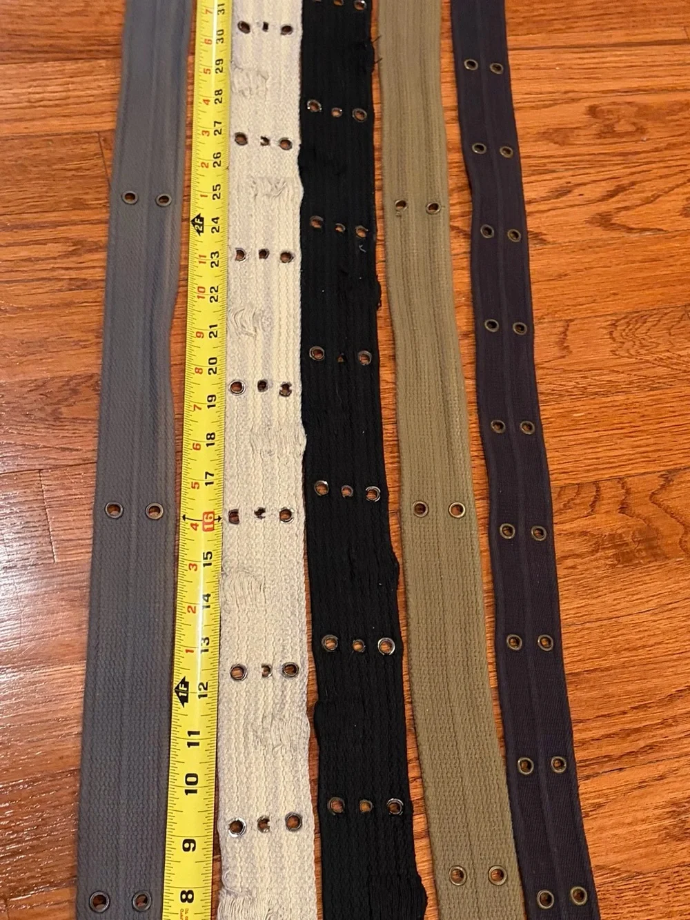 5 Canvas Men’s Webbing Belts- Black, Gray, Tan, Cream, Navy